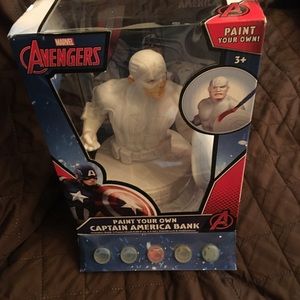 Rare Captain America paint your own bank. Marvel.